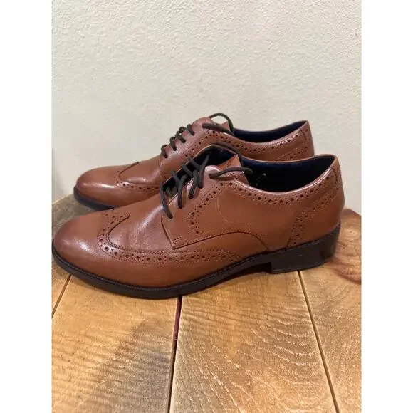 Mens Cole Haan Grand+ Wingtip brown Oxford shoes size 9 - Picture 3 of 10